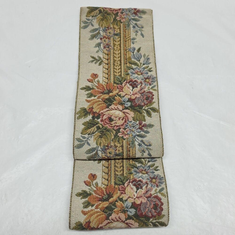 Vintage Corona Decor Vertical Long Tapestry Floral Roses Victorian Retro Cottage